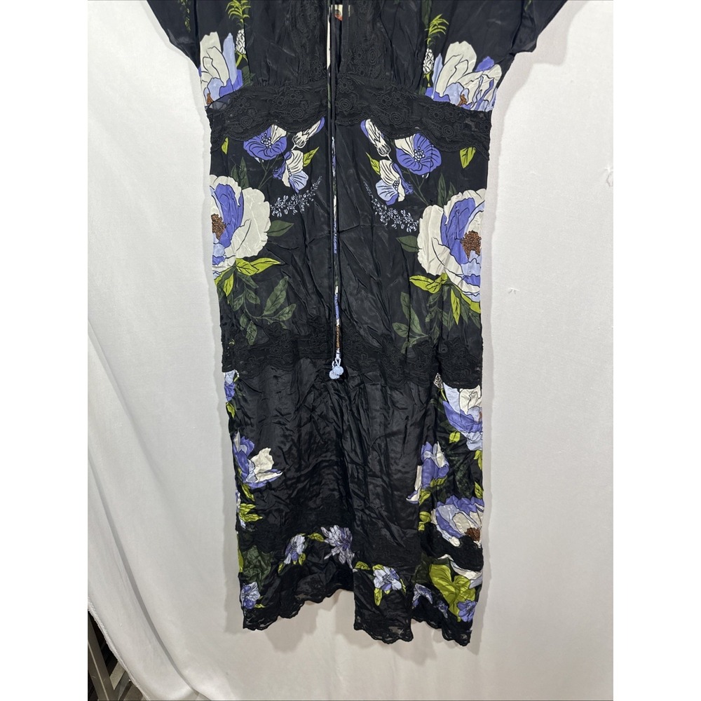 NWD $298 FARM RIO [ Large ] Soft‎ Garden Soft Garden Lace Maxi Dress black U1681 - Picture 7 of 16